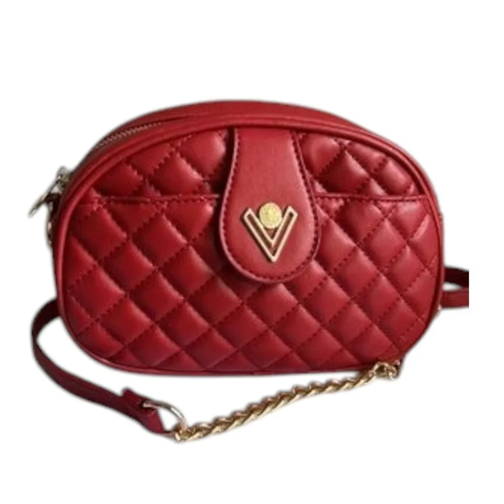 Valentino Orlandi Red Quilted Crossbody Bag